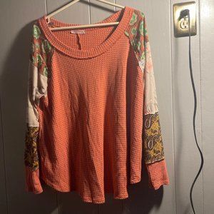 Sweater with Patchwork Sleeves